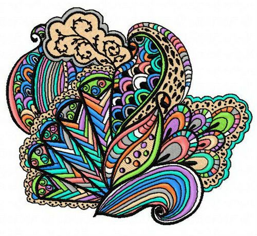 Multicolor decoration machine embroidery design