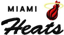 Miami Heats logo embroidery design