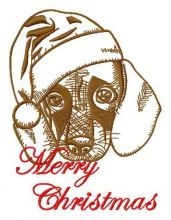 Christmas dachshund 5 embroidery design