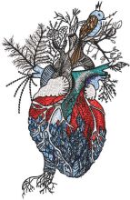Heart of nature embroidery design