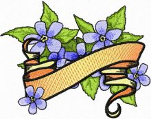 Forget-Me-Not Flower with Banner embroidery design