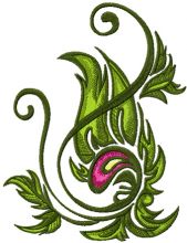 Wild Swirl Flower embroidery design