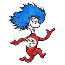 Dr. Seuss Thing 1 embroidery design
