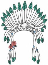 Girls warbonnet embroidery design