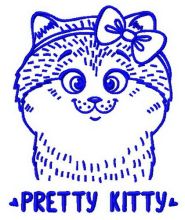 Pretty kitty 4 embroidery design