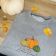 Grey shirt with heelo pumpkin embroidery design