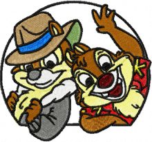 Chip & Dale 3a embroidery design