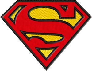 Superman logo applique embroidery design