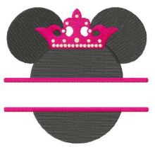 Princess Minnie monogram embroidery design