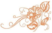 Cute composition with bindweed embroidery design