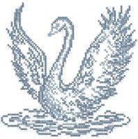 Blue swan cross stitch free embroidery design