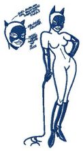 Catwoman sketch embroidery design
