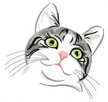 Curious cat 4 embroidery design