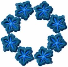 Dark blue flowers embroidery design