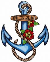 Sea anchor embroidery design