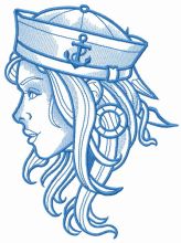 Girl sailor blue gamma embroidery design