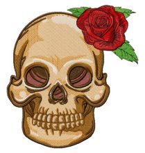 Skull with prickly rose 2 embroidery design