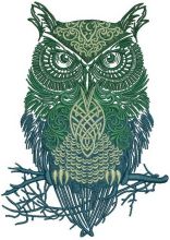 Tribal owl embroidery design
