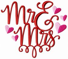 Mr & Mrs 2 embroidery design
