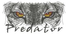 Predator's look embroidery design