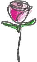 Stylish rose free embroidery design