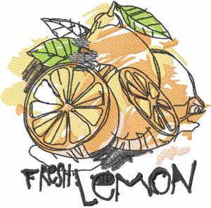Fresh lemon embroidery design