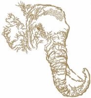 Elephant sketch free embroidery design