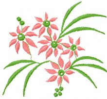 Flowers bouquet embroidery design