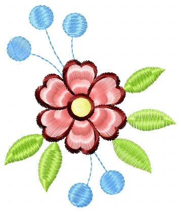 Flower free machine embroidery design