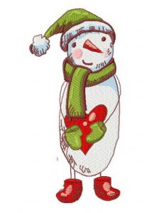 Sad snowman 2 embroidery design
