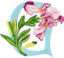 Iris Letter G embroidery design