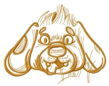 Funny pet puppy embroidery design
