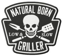 Natural born griller embroidery design