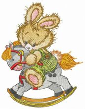 Brave bunny embroidery design