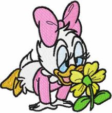 Little Daisy Duck with Flower embroidery design