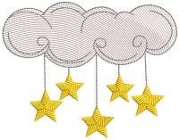 Cloud with stars free embroidery design