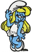 Happy Smurf Girl embroidery design