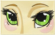 Anime eyes embroidery design