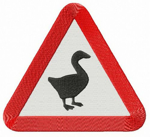 Untitled Goose Game logo machine embroidery design