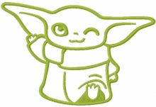 Yoda welcomes you one colored embroidery design