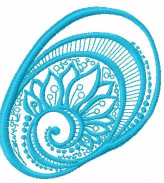 Blue round decoration free embroidery design