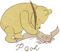 Winnie the Pooh writes a wish list free embroidery design