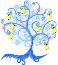 Apple tree embroidery design
