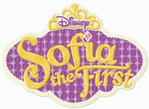 Sofia The First logo embroidery design