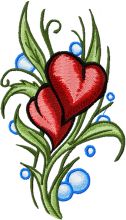Two Hearts  embroidery design