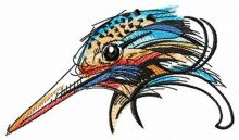 Curious woodpecker embroidery design
