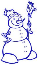 Happy snowman 6 embroidery design