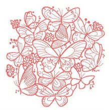 Butterflies and field flowers embroidery design