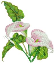 Two calla lilies embroidery design