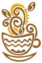 Coffee cup 13 embroidery design
